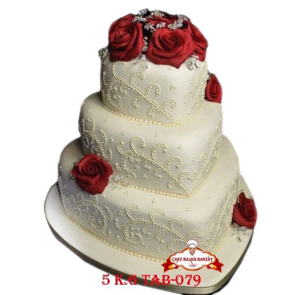 Elegant Wedding And Engagement Theme Cake, Designer Heart Shape Cake  Delivery In Delhi NCR