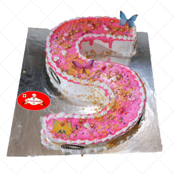 Pink & Lilac Shape Cake - Dough and Cream