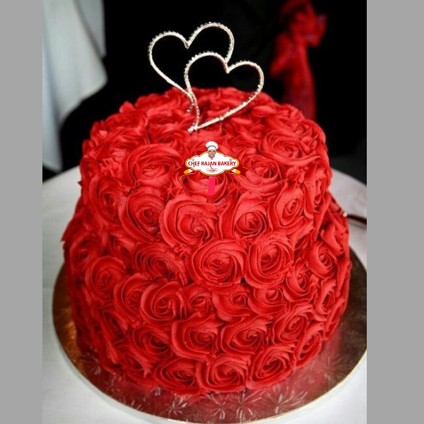 Rose Flower Tower Cake | Premium Cakes Delivery in Kollam | CakesKart