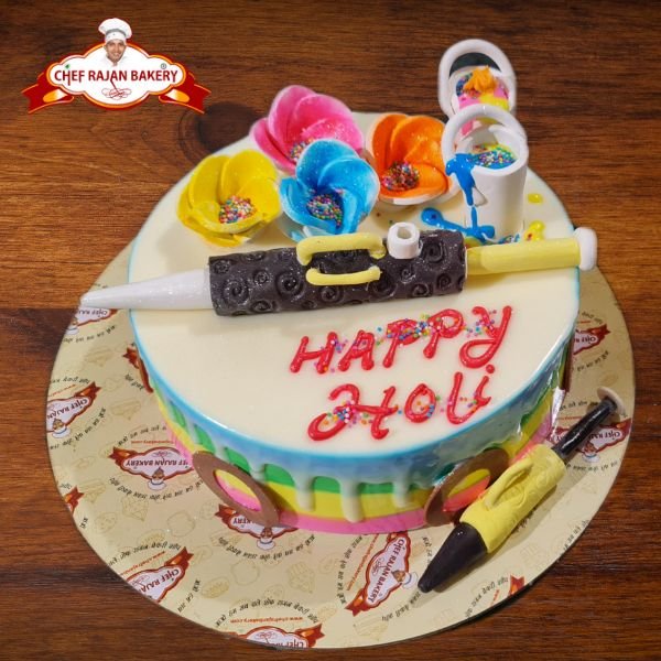 Indian festival holi theme customized colorful cake | Holi theme, Colorful  cakes, Indian cake