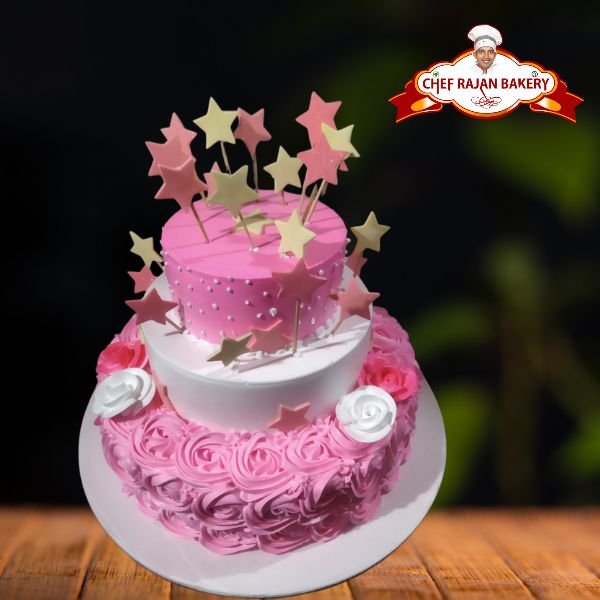 Pink & Gold Three Tier Engagement Cake. | Engagement cakes, Cake art,  Beautiful wedding cakes