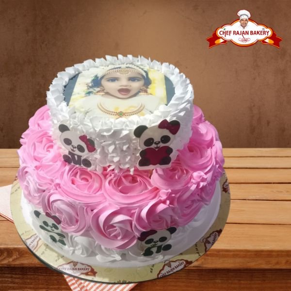 Sculpted Panda Bear Themed Birthday Cake