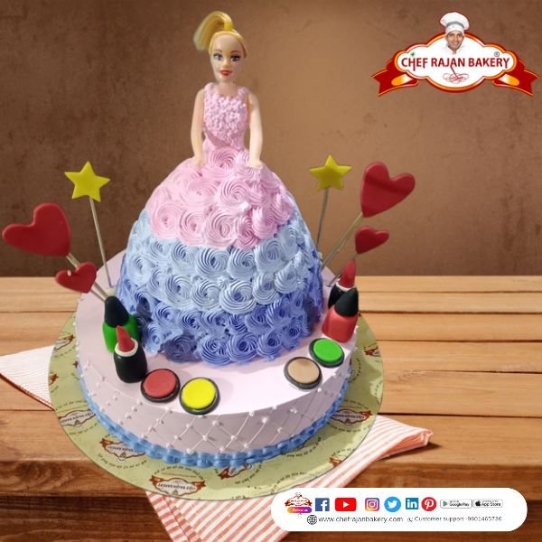 Mermaid Ocean Cream Cake Two Tier | Customized Cake for Kids' Birthday Party