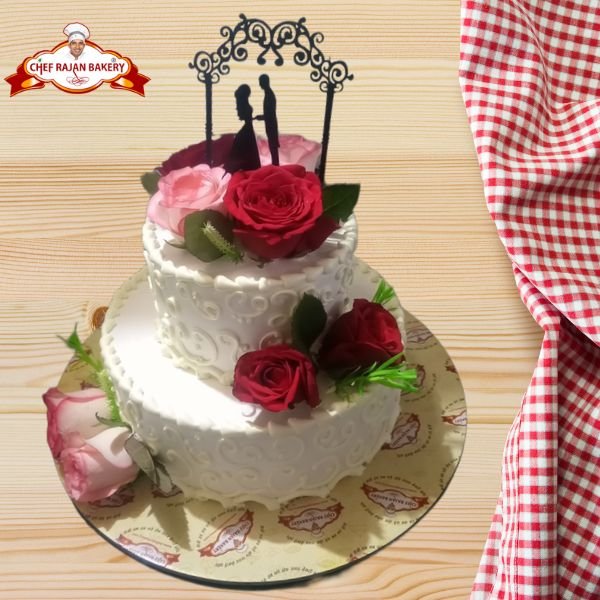 144 | Double heart wedding cake, white chocolate ganache cov… | Flickr