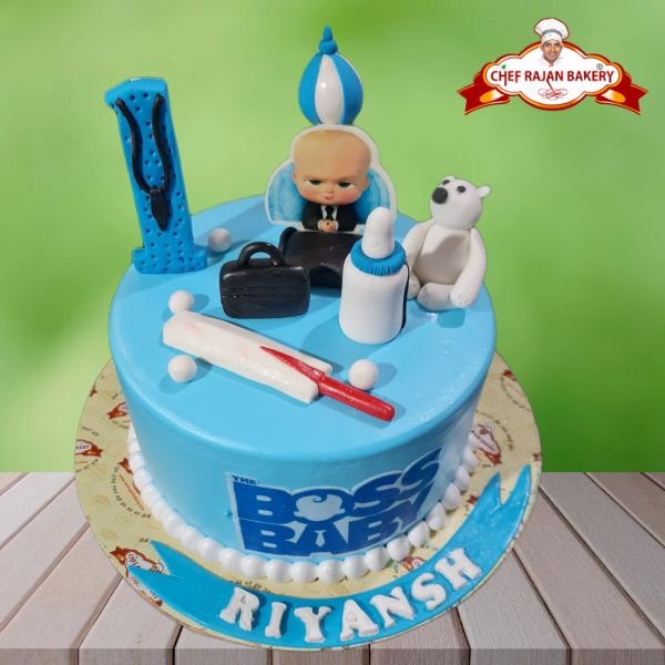 Boss Baby 2 Tier First Birthday Cake CB-NC495 – Cake Boutique