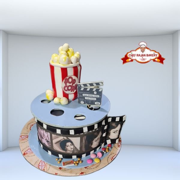 The Bridal shower: film reel cake | This was very hard work … | Flickr