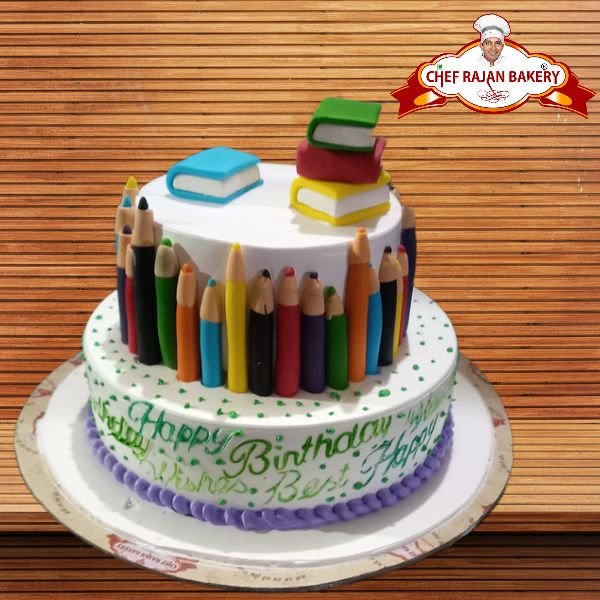 Candy Pencil Back to School Cake by Bakingdom | School cake, Easy cake  decorating, Cake decorating